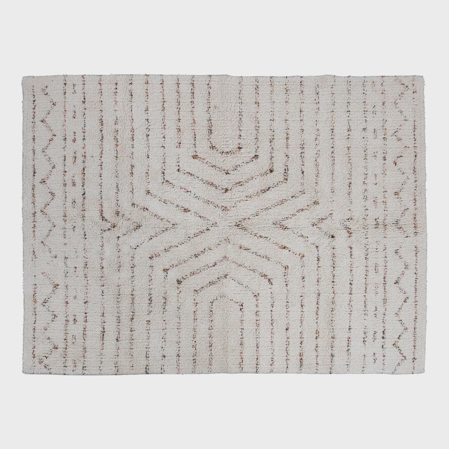 Stonewashed Cotton Tufted Rug w/ Pattern