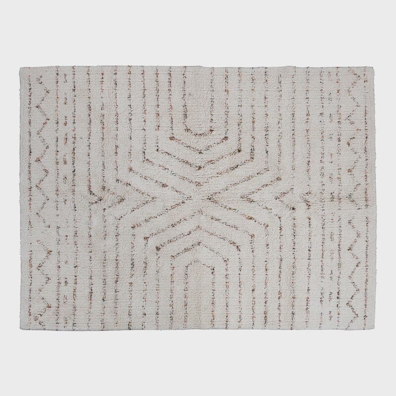 Stonewashed Cotton Tufted Rug w/ Pattern