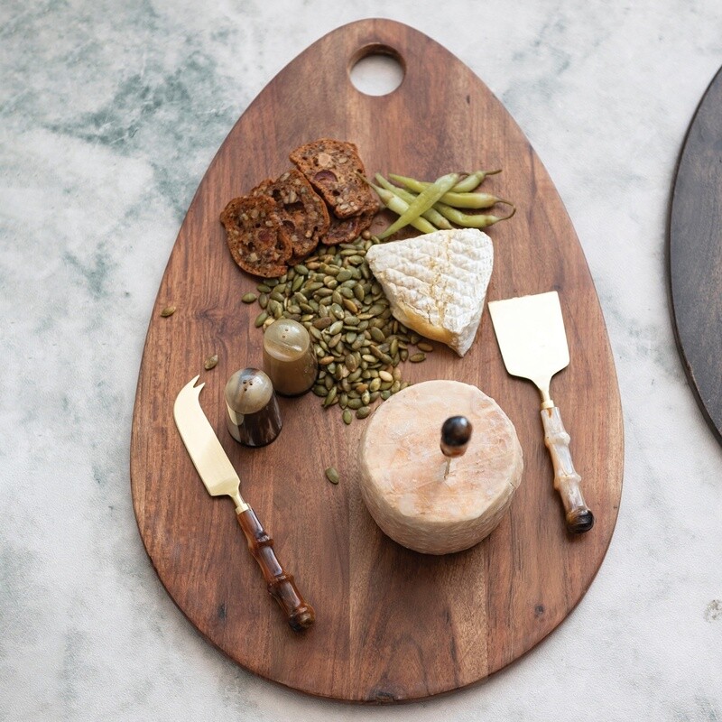 Acacia Wood Cheese & Cutting Board w/ Handle