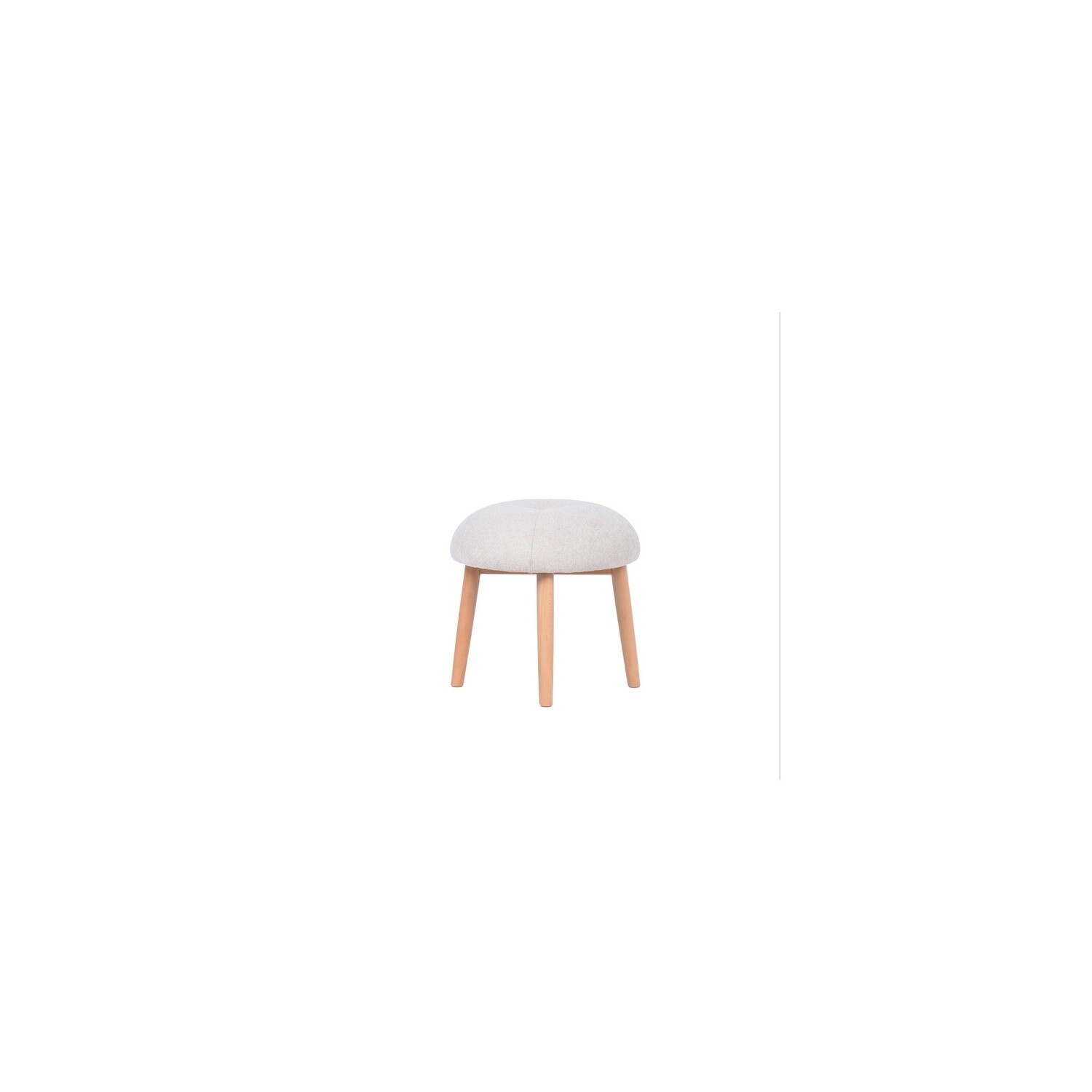 Tufted Fabric Upholstered Stool w/ Beech Wood Legs