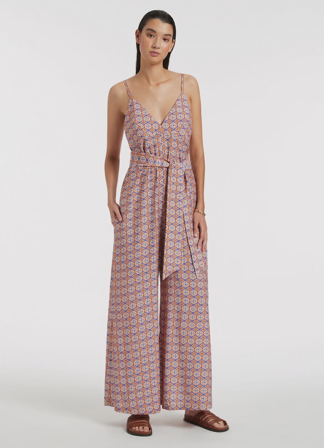 Azura Geo V-Neck Jumpsuit