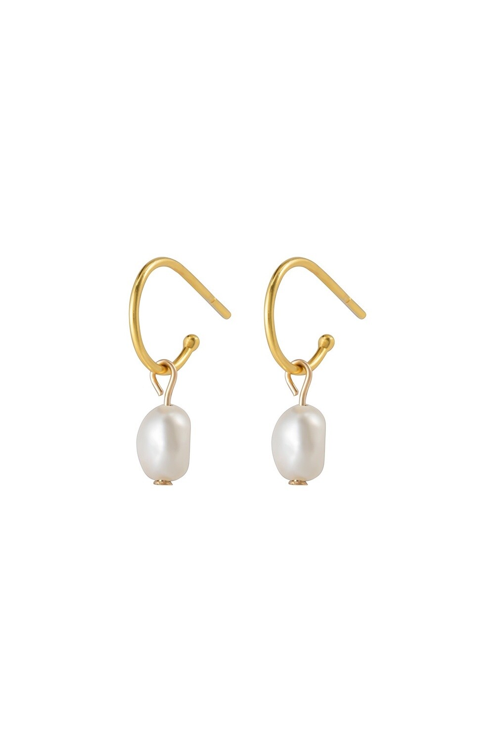 Pearl Gold Drop Studs