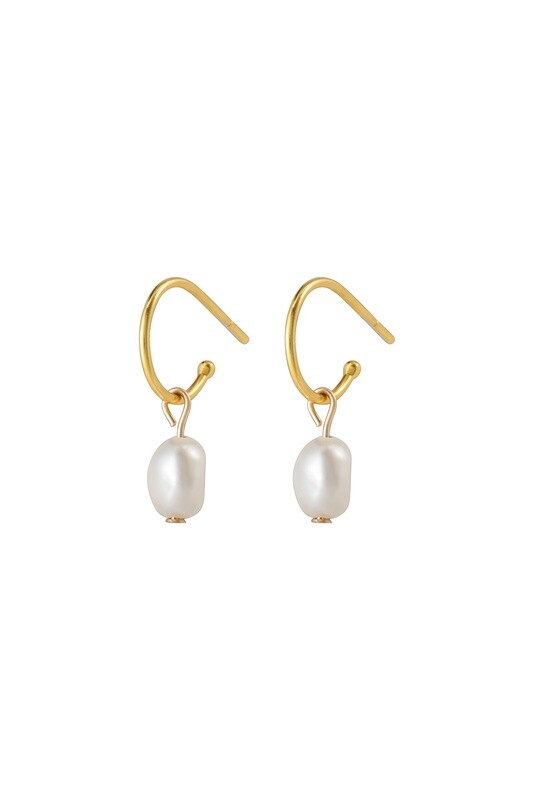Pearl Gold Drop Studs