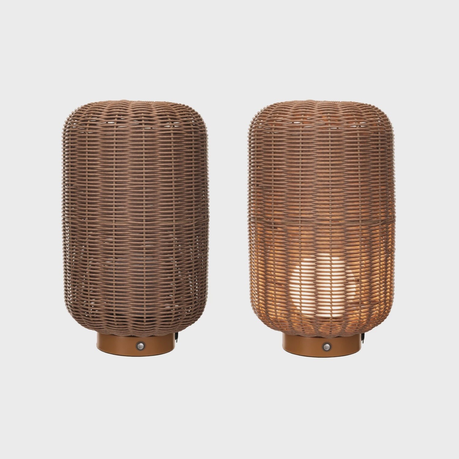 Plastic Woven LED Rechargeable Indoor/Outdoor Lantern w/ Touch Sensor