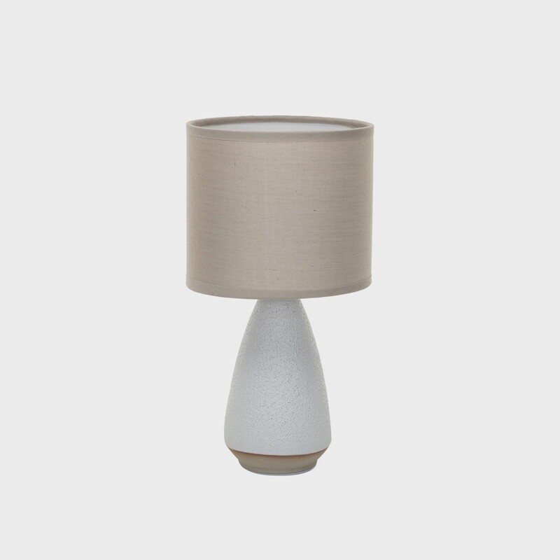 Coarse Stoneware Table Lamp w/ Linen Shade