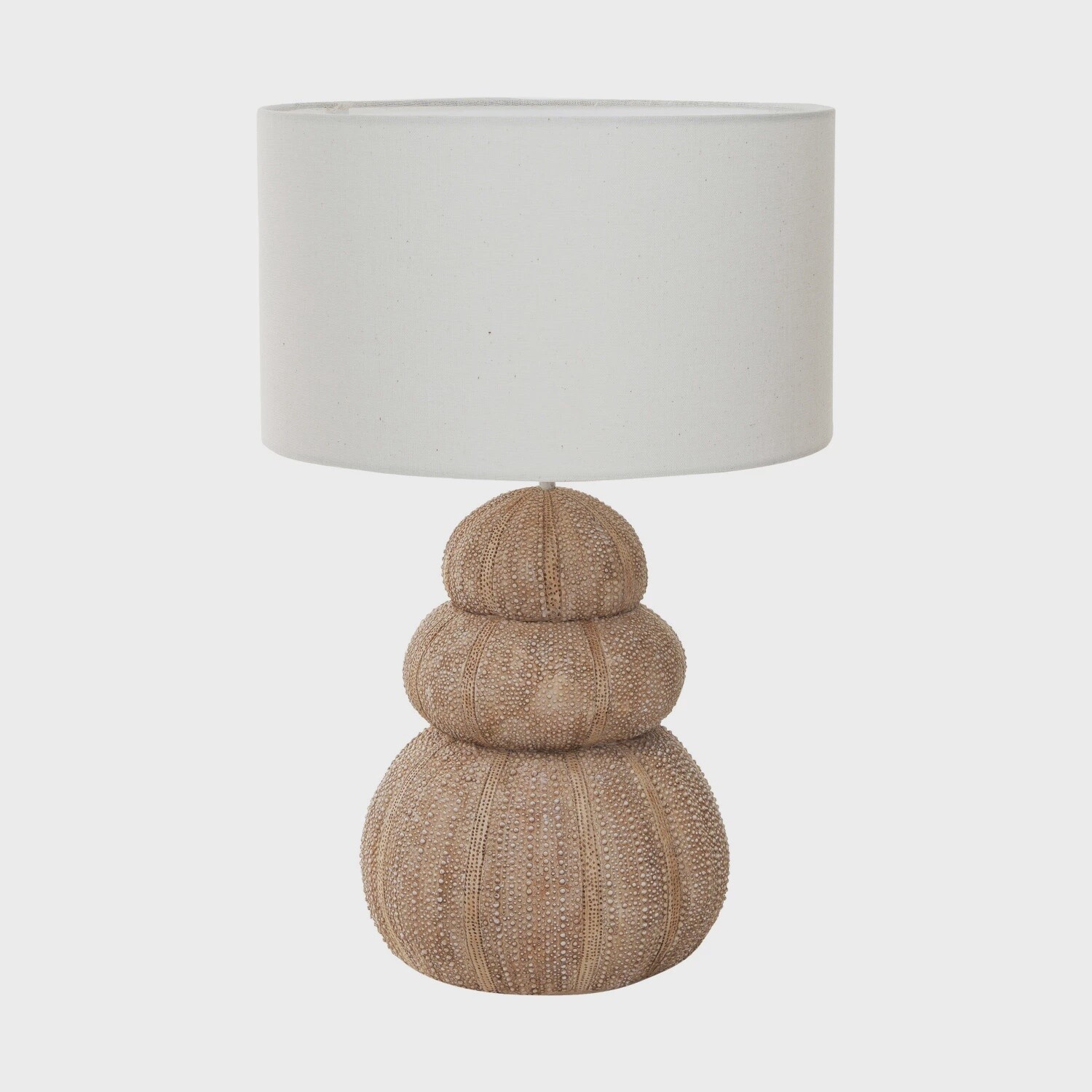 Resin Stacked Sea Urchin Table Lamp w/ Linen Shade