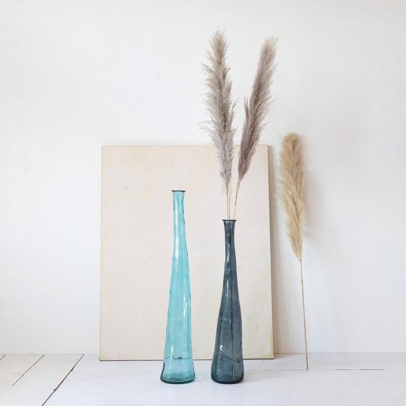 Recycled Glass Floor Vase / Turquoise