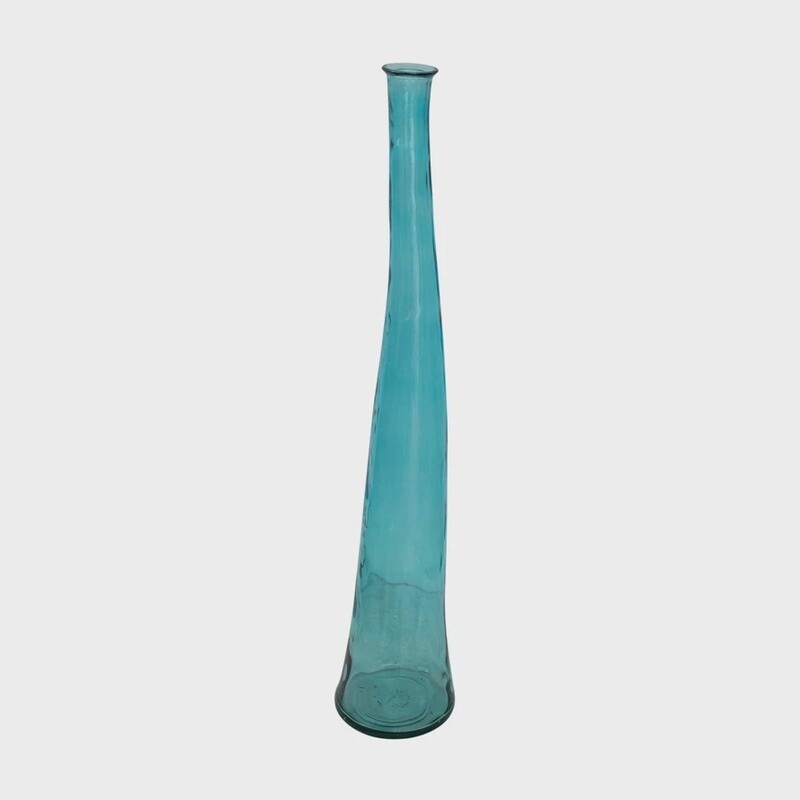 Recycled Glass Floor Vase / Turquoise
