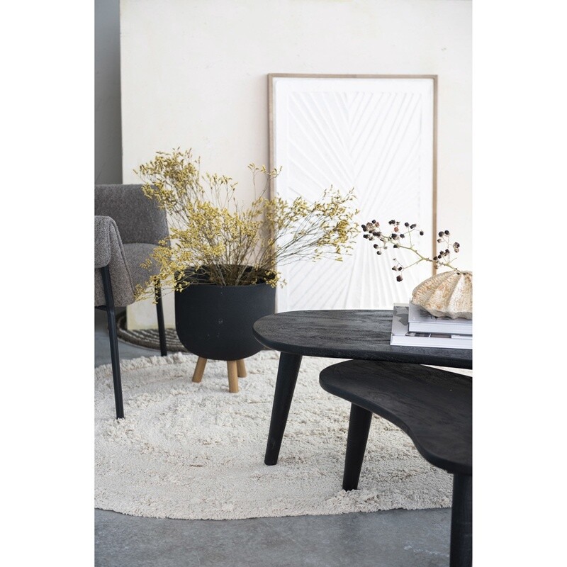 Oak Wood Framed Embossed Handmade Paper Wall Decor,