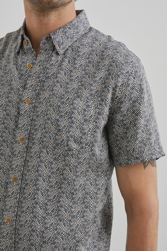 Carson Linen Shirt / Tribal Batik Celestial