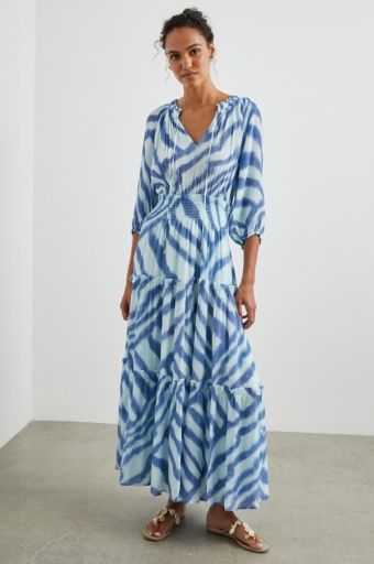 CATERINE, Size: M, Colour: BLUE WATERCOLOR STRIPES, Season: 2024 SPRING