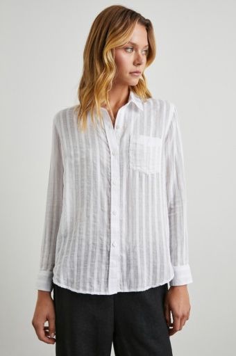 Charli Shirt, Size: M, Colour: WHITE SHADOW STRIPE, Season: CARRYOVER