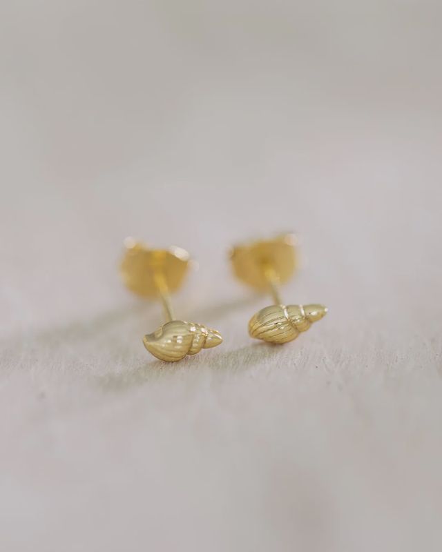 Tiny Tulip Shell Studs