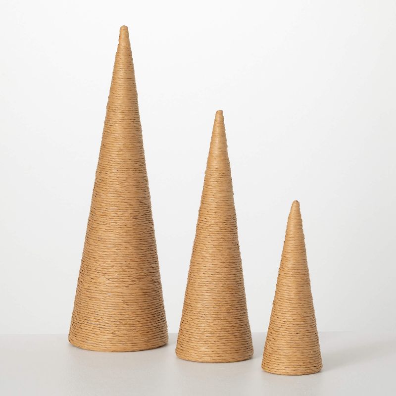 Rope Tabletop Christmas Trees / Set of 3