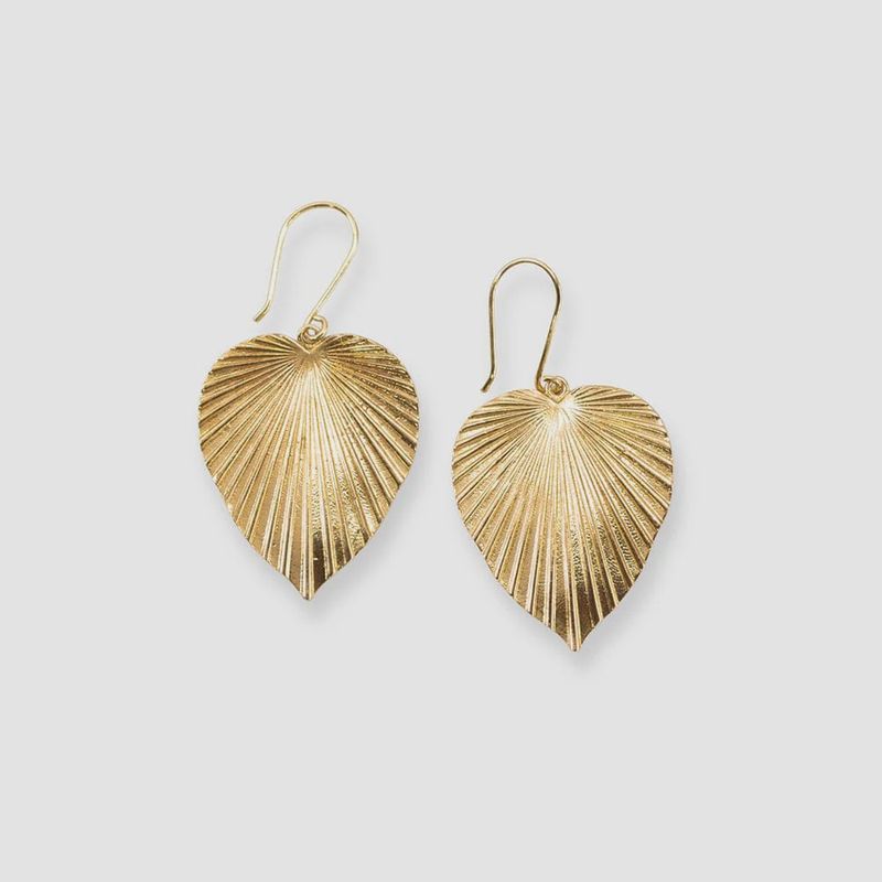 Fernanda Palmetto Dangle Earrings / Brass