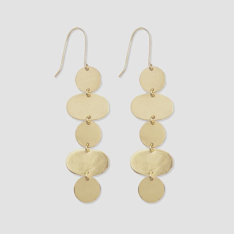 Gretchen Oval Circle Earrings / Brass