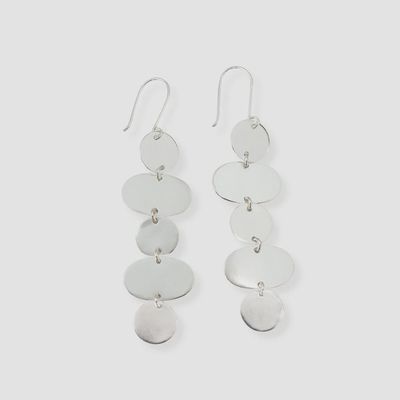 Gretchen Oval Circle Earrings / Silver