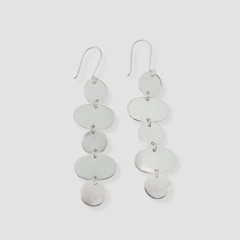 Gretchen Oval Circle Earrings / Silver