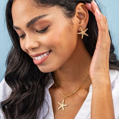 Sienna Starfish Post Earrings / Brass