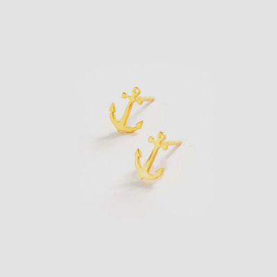 Alice Anchor Post Earrings / Brass