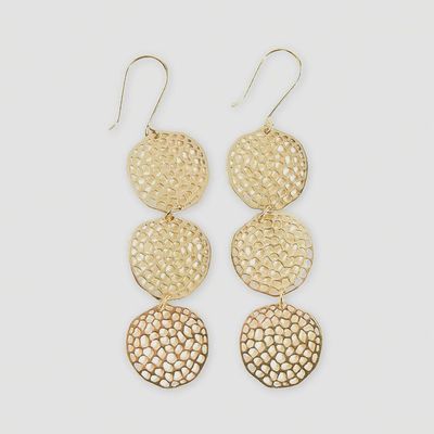 Gretchen Three Circles w/ Holes Earrings / Brass