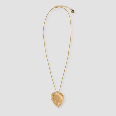 Fernanda Palmetto Pendant Necklace / Brass