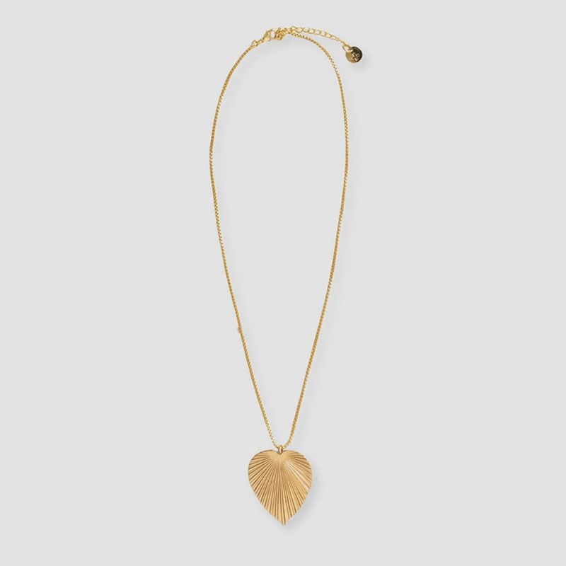 Fernanda Palmetto Pendant Necklace / Brass