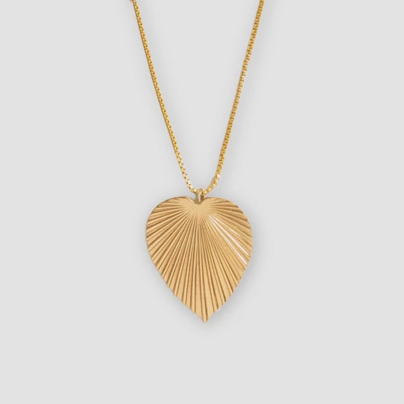 Fernanda Palmetto Pendant Necklace / Brass