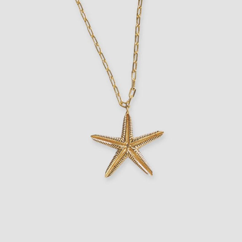 Sienna Starfish Pendant Necklace / Brass