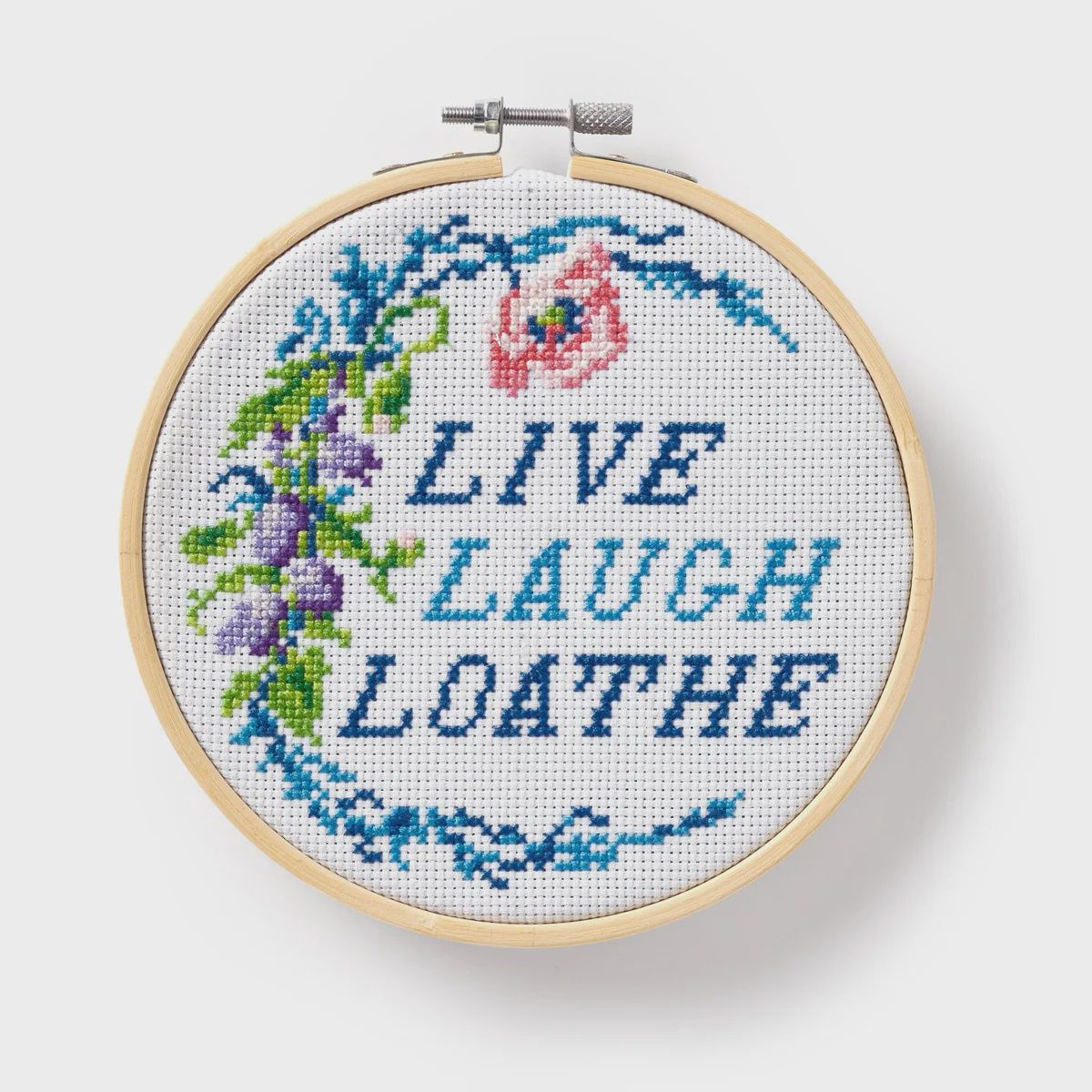 Live Laugh Loathe Crosstitch