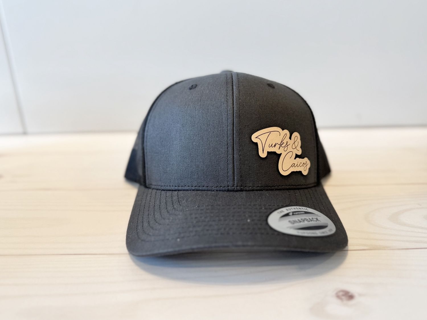 Simply Turks and Caicos Leather Patch Hat, Colour: charcoal / black