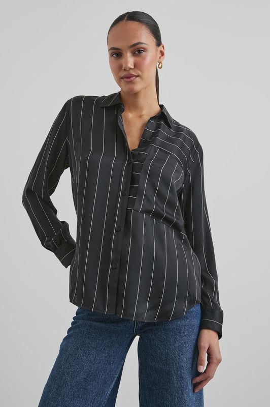 Spencer Silk Shirt / Ink Stripe