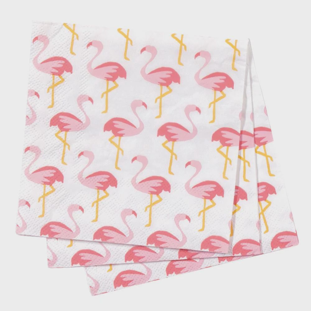 Pink Flamingos Paper Napkin