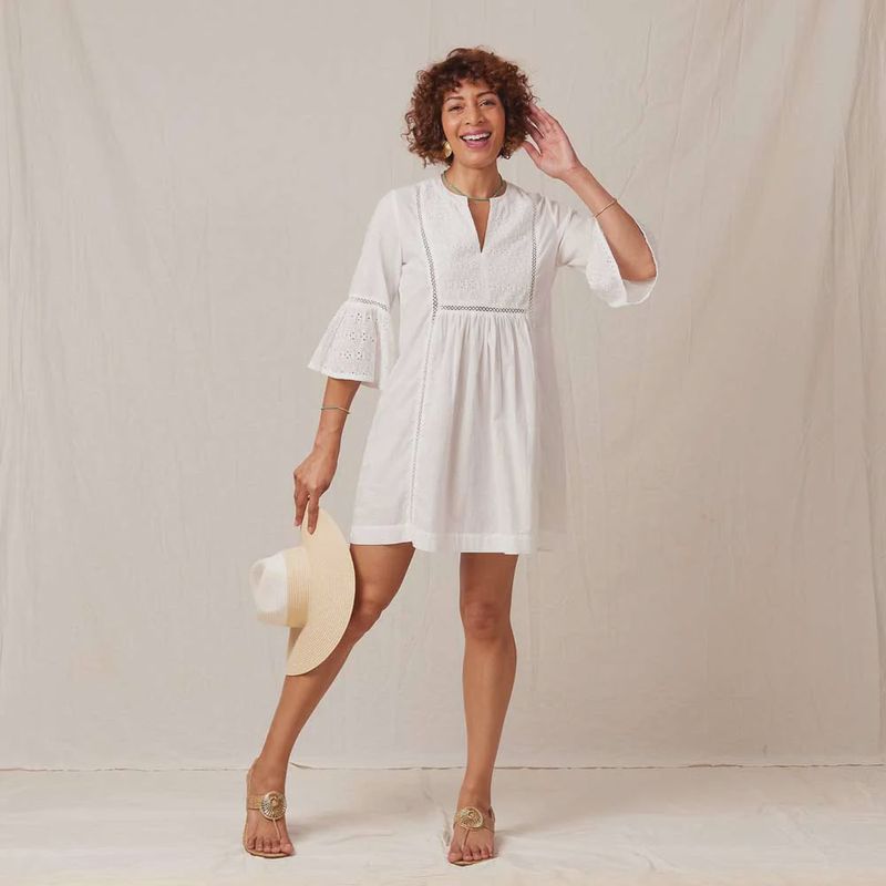 Melony White Eyelet Beach Dress