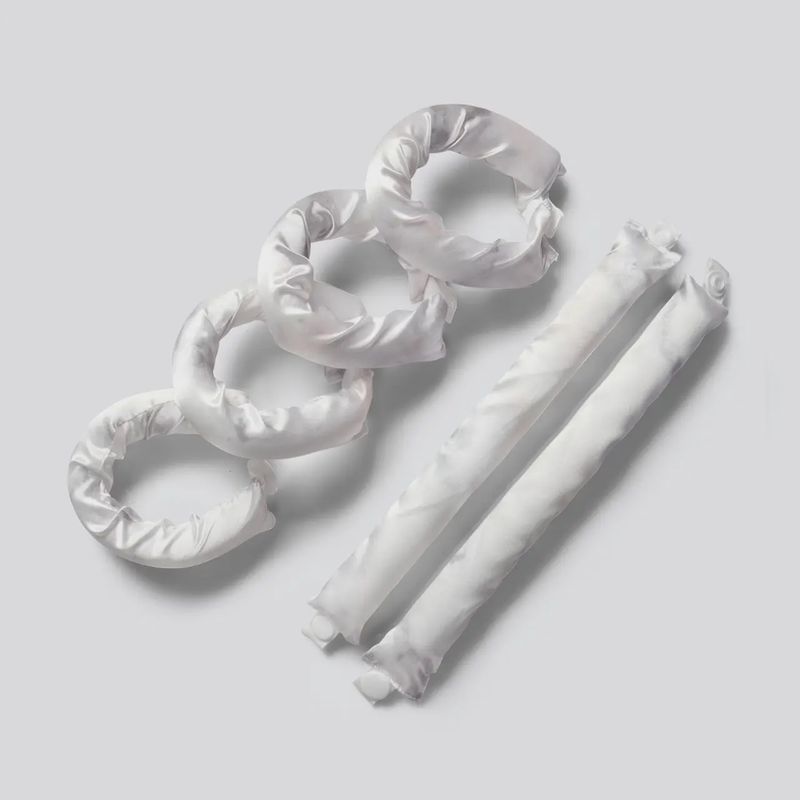 Satin Heatless Pillow Rollers 6 pc / Soft Marble