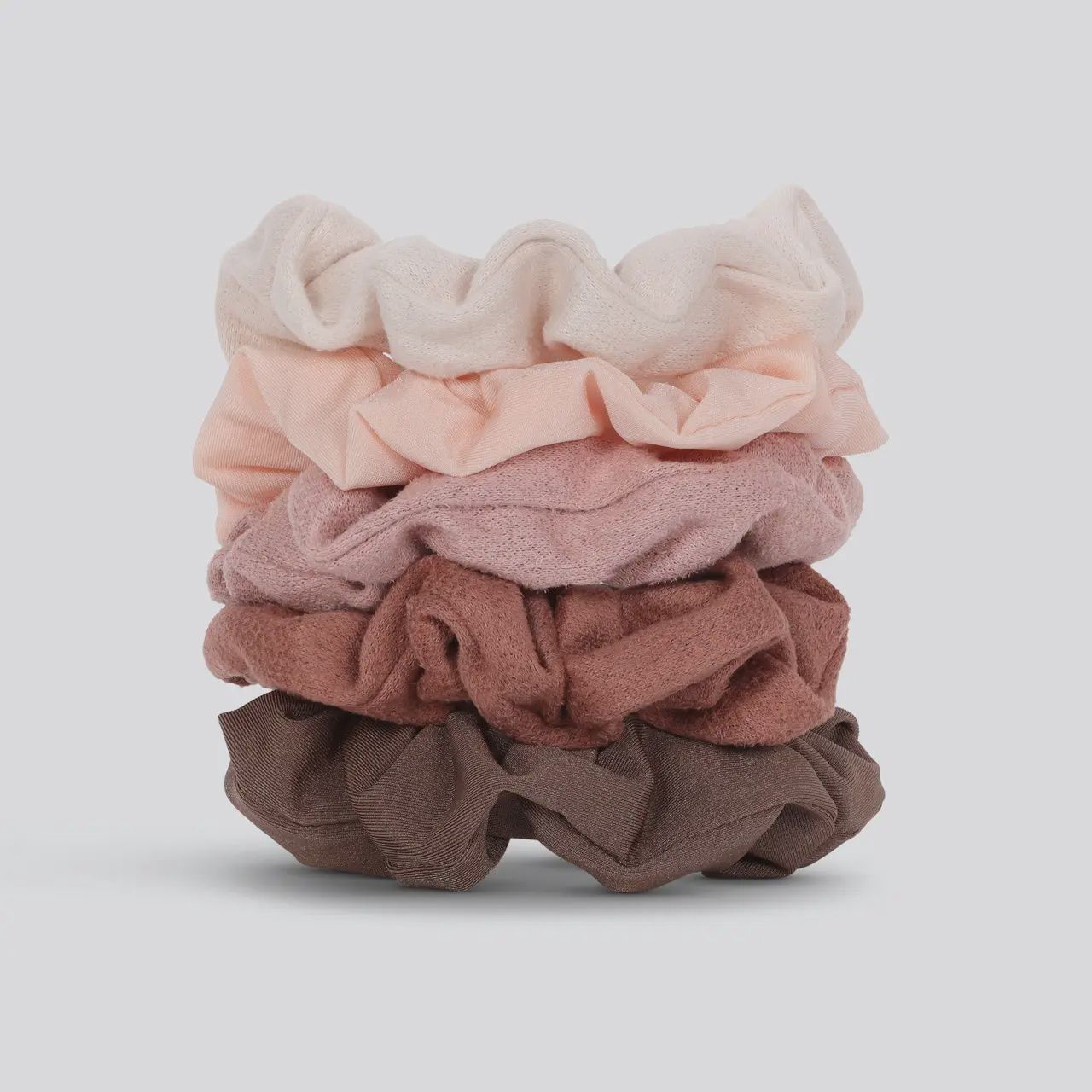 Textured Scrunchies 5 pc Set / Terracotta