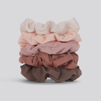 Textured Scrunchies 5 pc Set / Terracotta