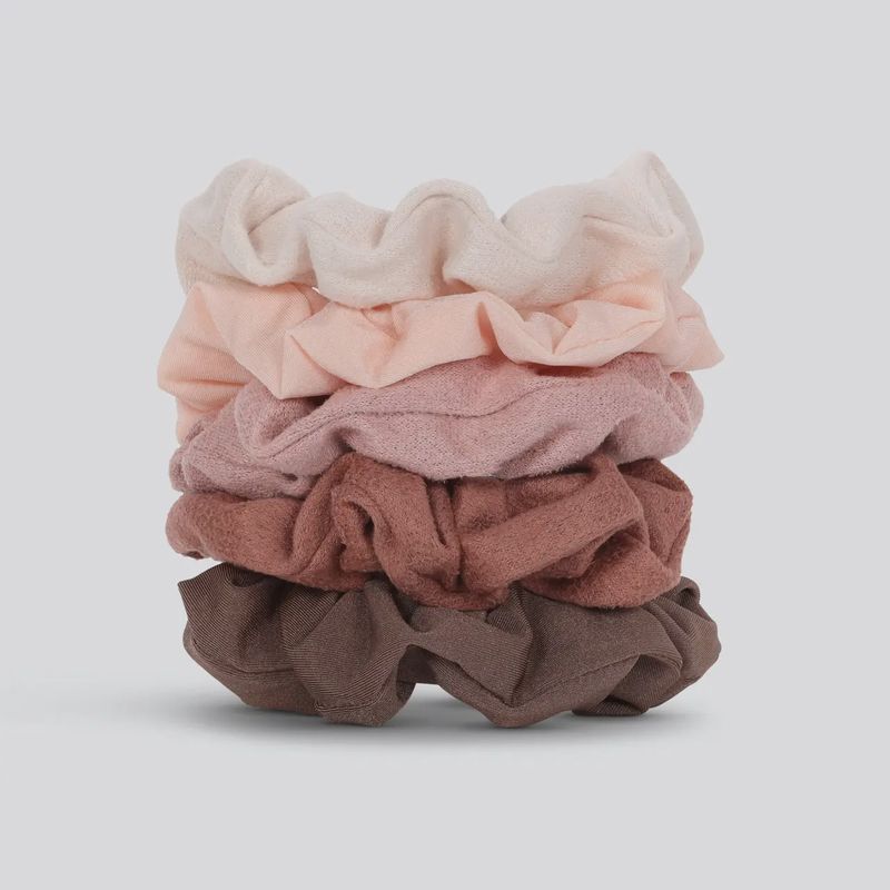 Textured Scrunchies 5 pc Set / Terracotta