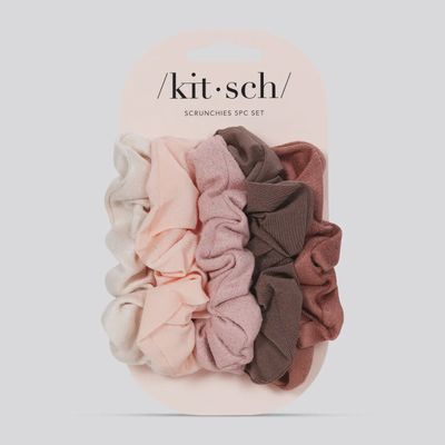 Textured Scrunchies 5 pc Set / Terracotta