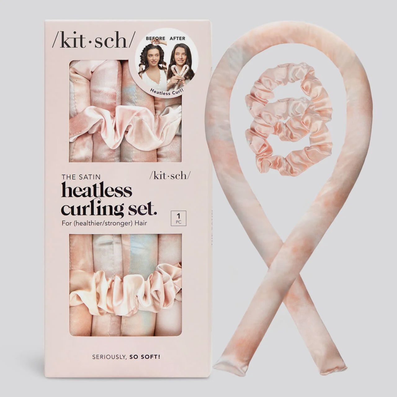 Satin Heatless Curling Set / Sunset Tie Dye