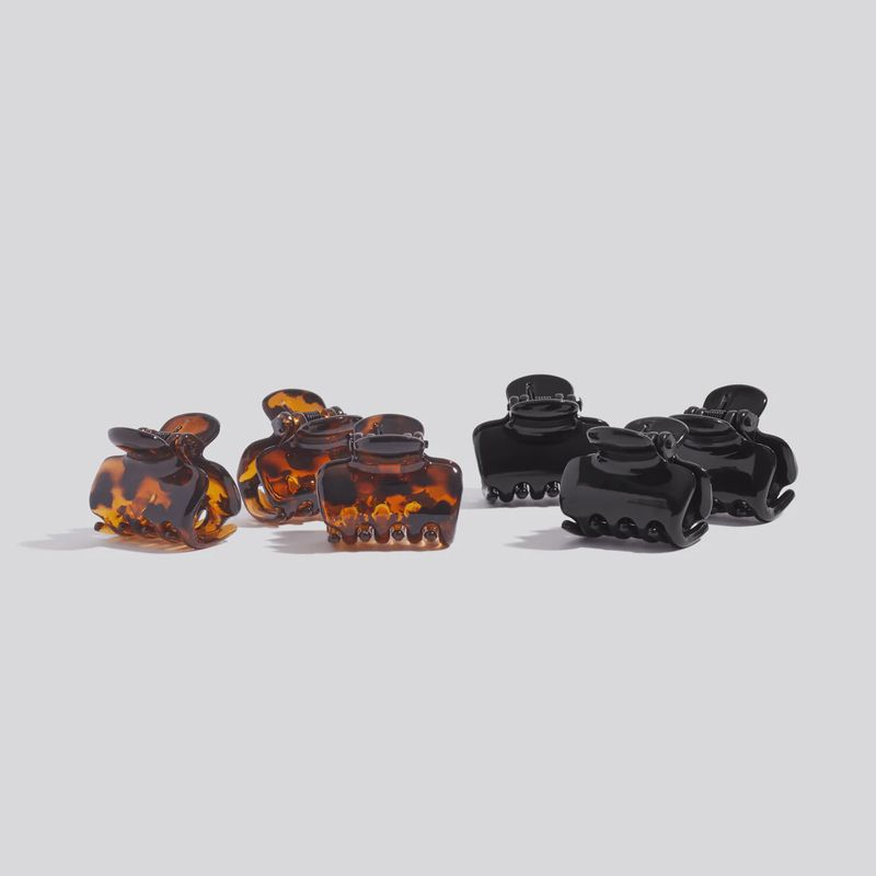 Recycled Plastic XS Claw Clip / Black & Tortoise Shell