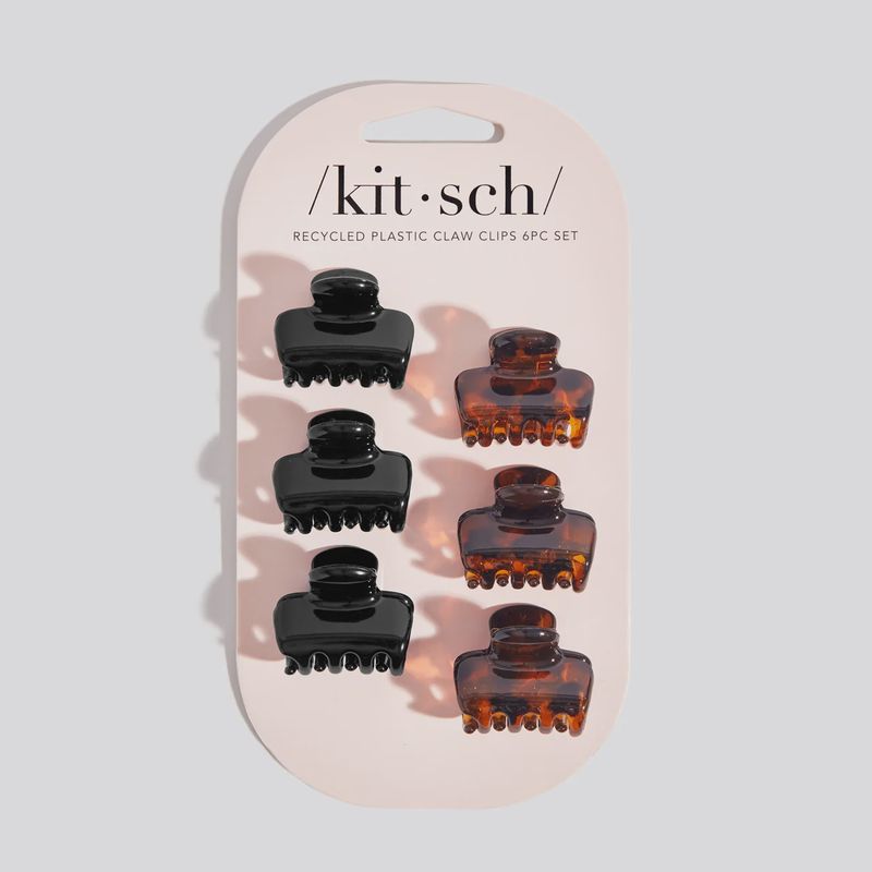 Recycled Plastic XS Claw Clip / Black & Tortoise Shell