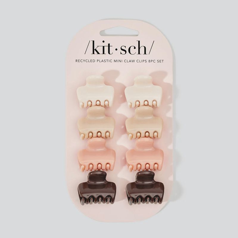 Recycled Plastic Mini Cloud Claw Clips 8 pc Set / Rosewood