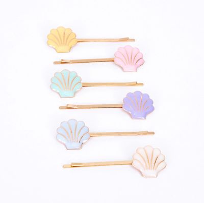 Enamel Shell Hair Slides