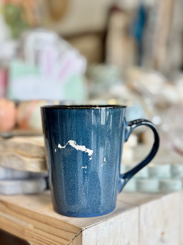 Islands Etched Serenity Mug / Blue