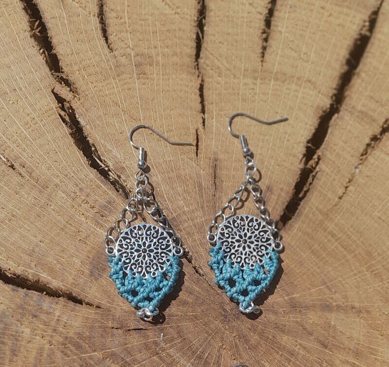 Boucles d'oreilles "bohème" bleues