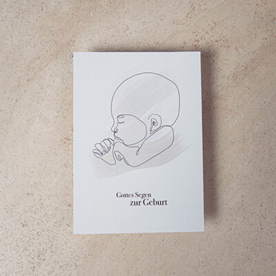 Postkarte "Gottes Segen zur Geburt" Lineart