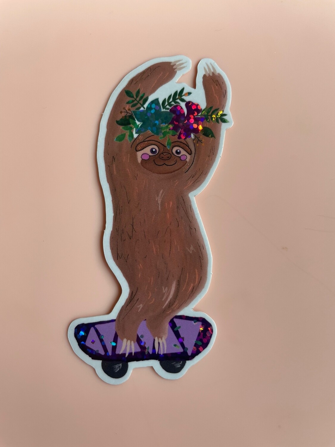 "Skating Sloth" Sticker