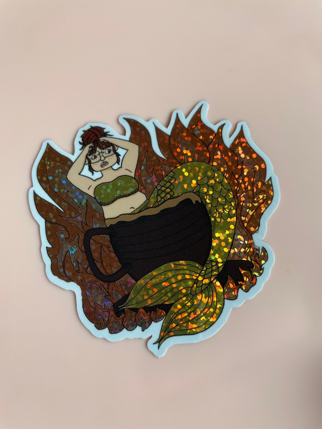 "This is fine Mermaid" Sticker