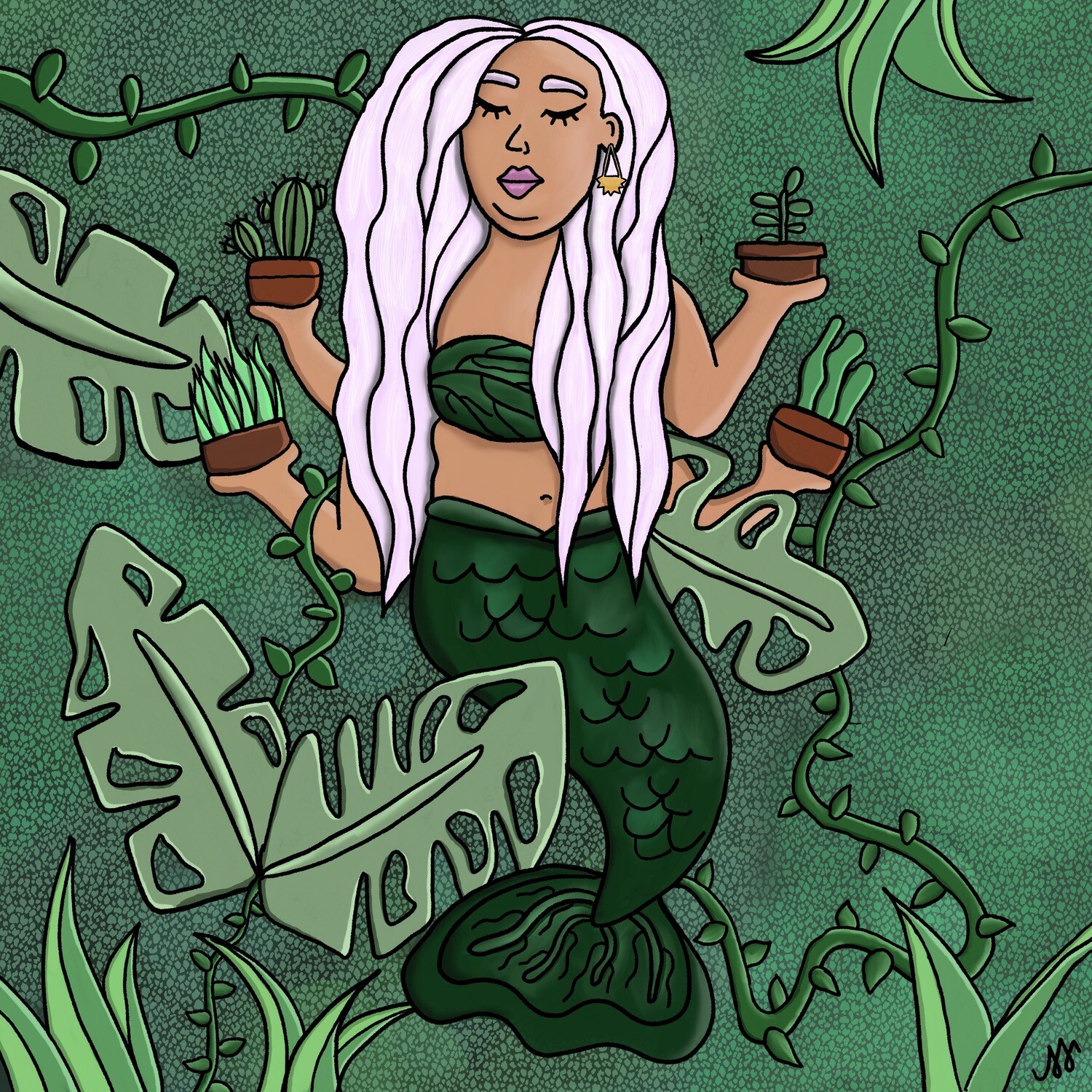 "Plant Mother Mermaid" Print